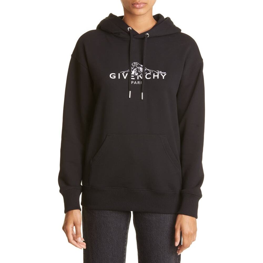 Disney x Givenchy '101 Dalmatians' Black Cotton Logo Hoodie Size Medium NWD
